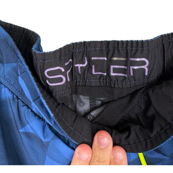 Spyder Swim Trunks XXL Men’s Blue Geometric UV Board Shorts Drawstring Pockets - Picture 3 of 8